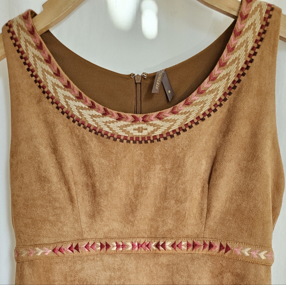 Stetson Tobacco Brown Sleeveless Faux Suede Mini Dress - Picture 12 of 16